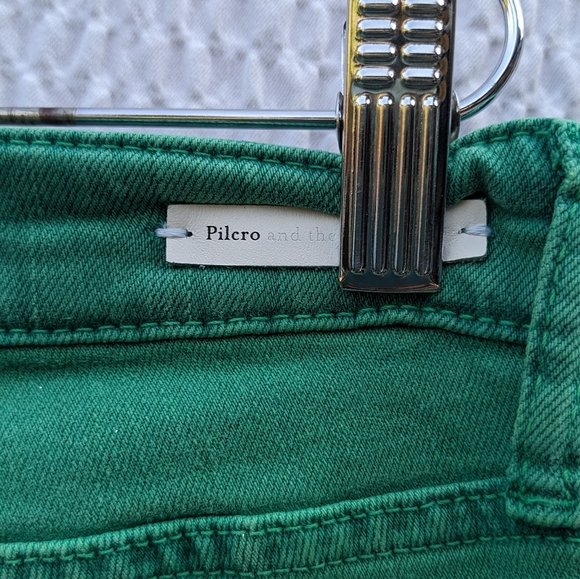 ANTHRO Pilcro & Letterpress Women's Kelly Green Mid-rise Skinny Jeans Size 30 - Picture 4 of 7